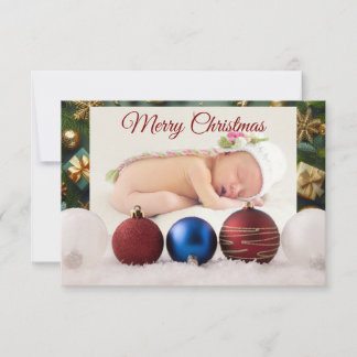 Carte De Remerciements Christmas Greeting With Beautiful Baby