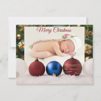 Carte De Remerciements Christmas Greeting With Beautiful Baby