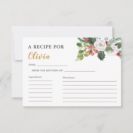 Carte De Remerciements Christmas Winter Bridal Shower Card (Devant)