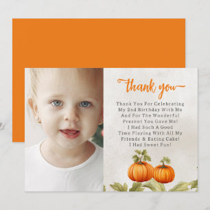 Carte De Remerciements Chute Burnt Orange Citrouille Patch Anniversaire