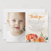 Carte De Remerciements Chute Burnt Orange Citrouille Patch Anniversaire (Devant)