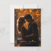 Carte De Remerciements Chute en amour Photo mariage de la forêt (Dos)