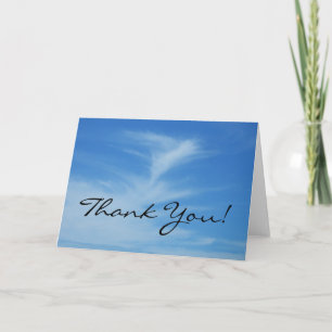 Carte De Remerciements Ciel bleu avec nuages blancs Abstrait Nature Photo