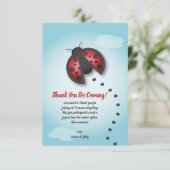 Carte De Remerciements Ciel bleu et rouge Petite coccinelle est en route (Debout devant)