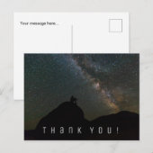Carte de remerciements. Ciel de nuit Voie Lactée. (Devant / Derrière)