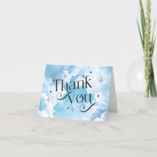 Carte De Remerciements Ciel Envoyé Ciel Bleu Baby Shower Bleu  Lettre Cal