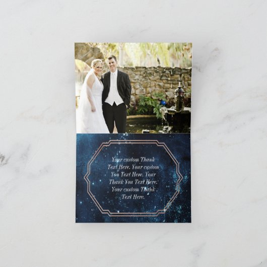 Carte De Remerciements Ciel étoilé galaxie mariage remerciement photo (Intérieur)