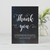 Carte De Remerciements Ciel nocturne mariage sous les étoiles (Debout devant)