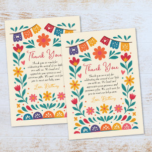 Carte De Remerciements Cielito Lindo Baby Shower Mexicain Coloré