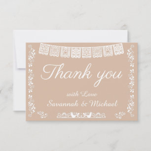 Carte De Remerciements Cielito Lindo Beige Fête Bébé Shower