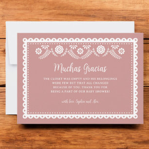 Carte De Remerciements Cielito Lindo Rose Baby shower Muchas Gracias