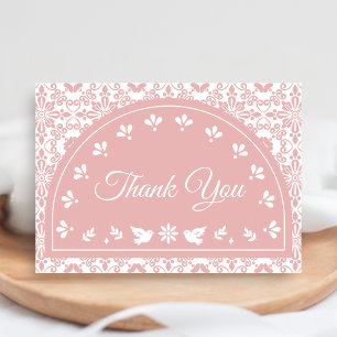 Carte De Remerciements Cielito Lindo Rose Baby Shower Papier Découpé
