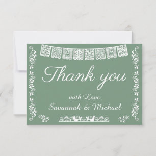 Carte De Remerciements Cielito Lindo Vert Sauge Fête Baby Shower