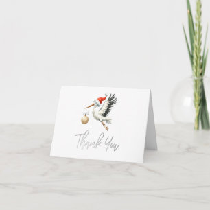 Carte De Remerciements Cigogne de vacances adorable et mignonne
