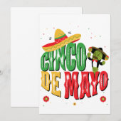 Carte De Remerciements Cinco De Mayo Avec Casquette Cactus Funny Cinco De (Devant / Derrière)