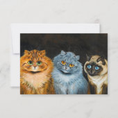 Carte De Remerciements Cinq chats de Louis Wain (Devant)