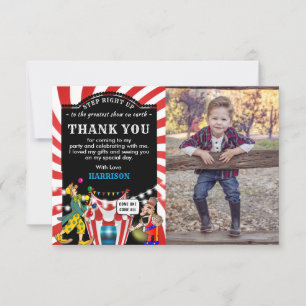 Carte De Remerciements Cirque Amusant pour Enfants Anniversaire