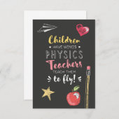 Carte De Remerciements Citation Beautiful Wings - Enseignants en physique (Devant / Derrière)