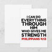 CARTE DE REMERCIEMENTS CITATION BIBLE (Devant / Derrière)