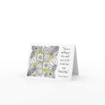 Citation d'amitié, BW Floral Doodle avec du vert