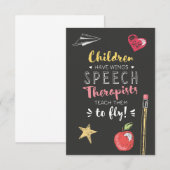 Carte De Remerciements Citation de belles ailes - orthophonistes (Devant / Derrière)