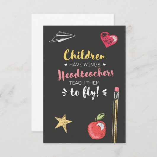 Carte De Remerciements Citation de belles ailes - Professeurs de tête (Devant / Derrière)