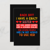 Carte De Remerciements Citation drôle de sœur (Devant / Derrière)