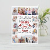 Carte De Remerciements Citation du cardinal Collage photo Funérailles Sym (Debout devant)