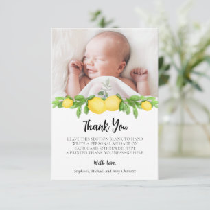 Carte De Remerciements Citron Baby shower photo