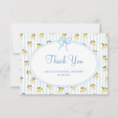 Carte De Remerciements Citron bleu Fête des mariées italienne (Devant)