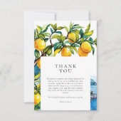 Carte De Remerciements Citron Citrus Côte Amalfi Mariage italien (Devant)
