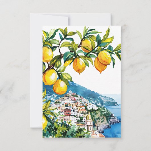 Carte De Remerciements Citron Citrus Côte Amalfi Mariage italien (Dos)