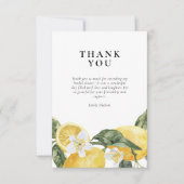 Carte De Remerciements Citron Citrus Fête des mariées principale (Devant)