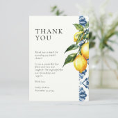 Carte De Remerciements Citron Citrus Positano Fête des mariées italienne (Debout devant)