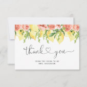 Carte De Remerciements Citron Citrus | Réception de Mariage Botanique (Devant)