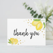 Carte De Remerciements Citron et Or (Debout devant)