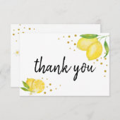Carte De Remerciements Citron et Or (Devant / Derrière)