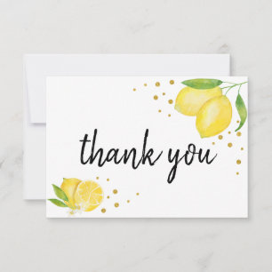 Carte De Remerciements Citron et Or