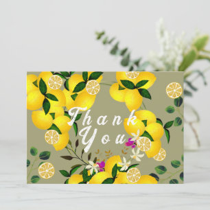 Carte De Remerciements Citron gris