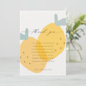 Carte De Remerciements Citron jaune mignon Fruit Citrus Baby shower clair (Debout devant)