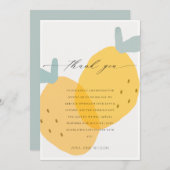 Carte De Remerciements Citron jaune mignon Fruit Citrus Baby shower clair (Devant / Derrière)