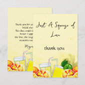Carte De Remerciements Citronnade Squeeze of Love Citron Fête de Mariage (Devant / Derrière)