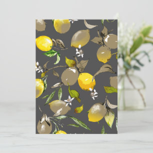 Carte De Remerciements citrons d'aquarelle 35