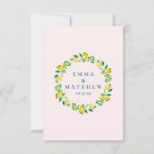 Carte De Remerciements Citrons d'été et feuillage Photo Mariage (Dos)