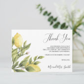 Carte De Remerciements Citrons et feuille mariage photo tank vous (Debout devant)