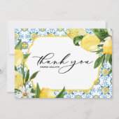 Carte De Remerciements Citrons et fleurs Graduation méditerranéenne (Devant)