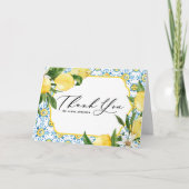 Carte De Remerciements Citrons et fleurs Mariage méditerranéen (Devant)