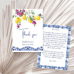 Carte De Remerciements Citrons italiens bougainvilliers agrumes douche de<br><div class="desc">citrons italiens bougainvilliers agrumes méditerranéens printemps nuptiale douche merci cartes</div>