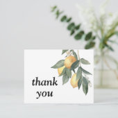 Carte De Remerciements citrons jaune et feuilles verts (Debout devant)