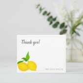 Carte De Remerciements Citrons Jaunes Modernes Blancs (Debout devant)